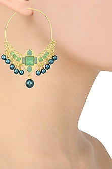 Gold Plated Dangler Hoop Earrings