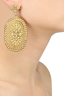 Gold Plated Textured Shenai Earrings