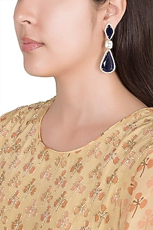 Gold Finish Zircon & Kundan Poki Longs Earrings