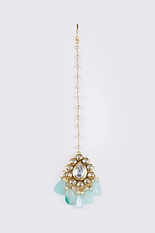 Gold Finish Kundan Polki Necklace Set