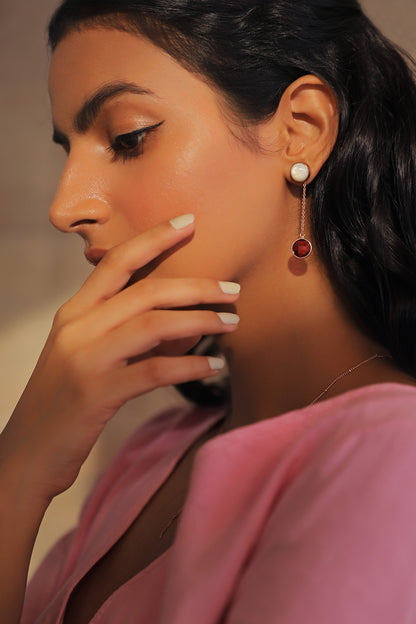 Handcrafted Tiered Stone Danglers 