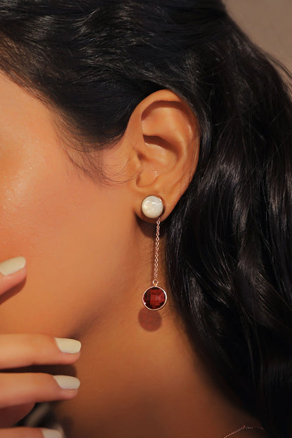 Handcrafted Tiered Stone Danglers 