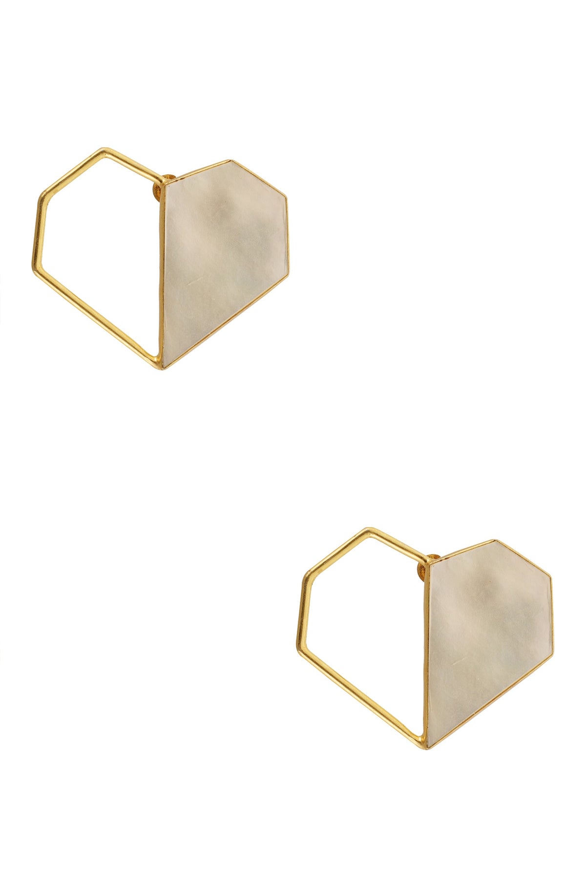 Handcrafted Heart Statement Studs 