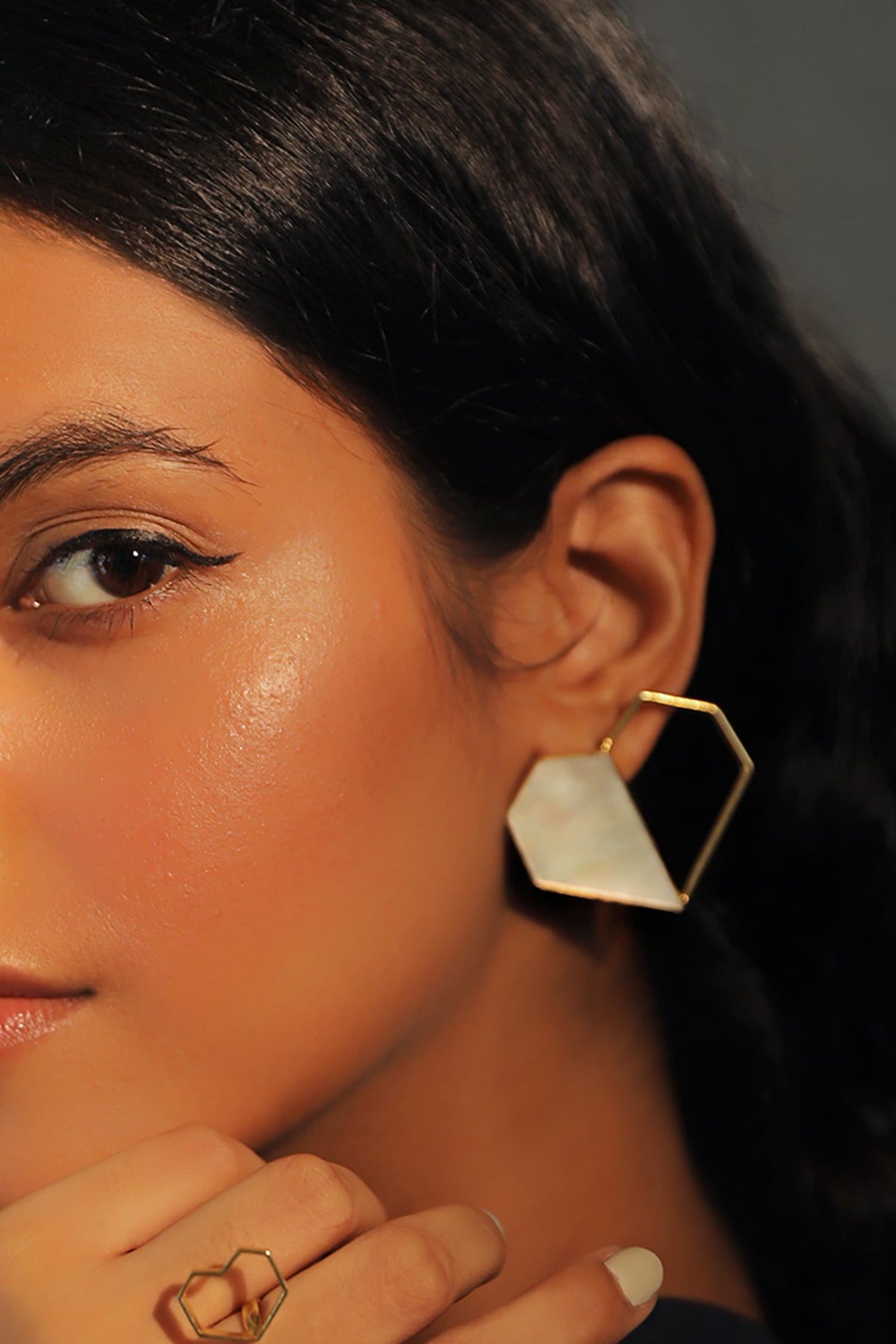 Handcrafted Heart Statement Studs 