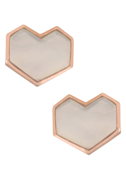Handcrafted Heart Stud Earrings 