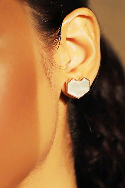 Handcrafted Heart Stud Earrings 