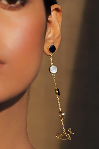 Handcrafted Tiered Stone Danglers 