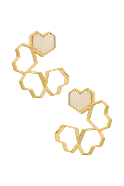 Handcrafted Heart Statement Studs 