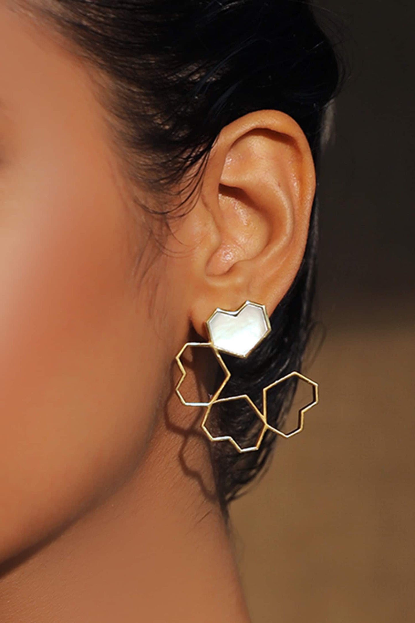Handcrafted Heart Statement Studs 
