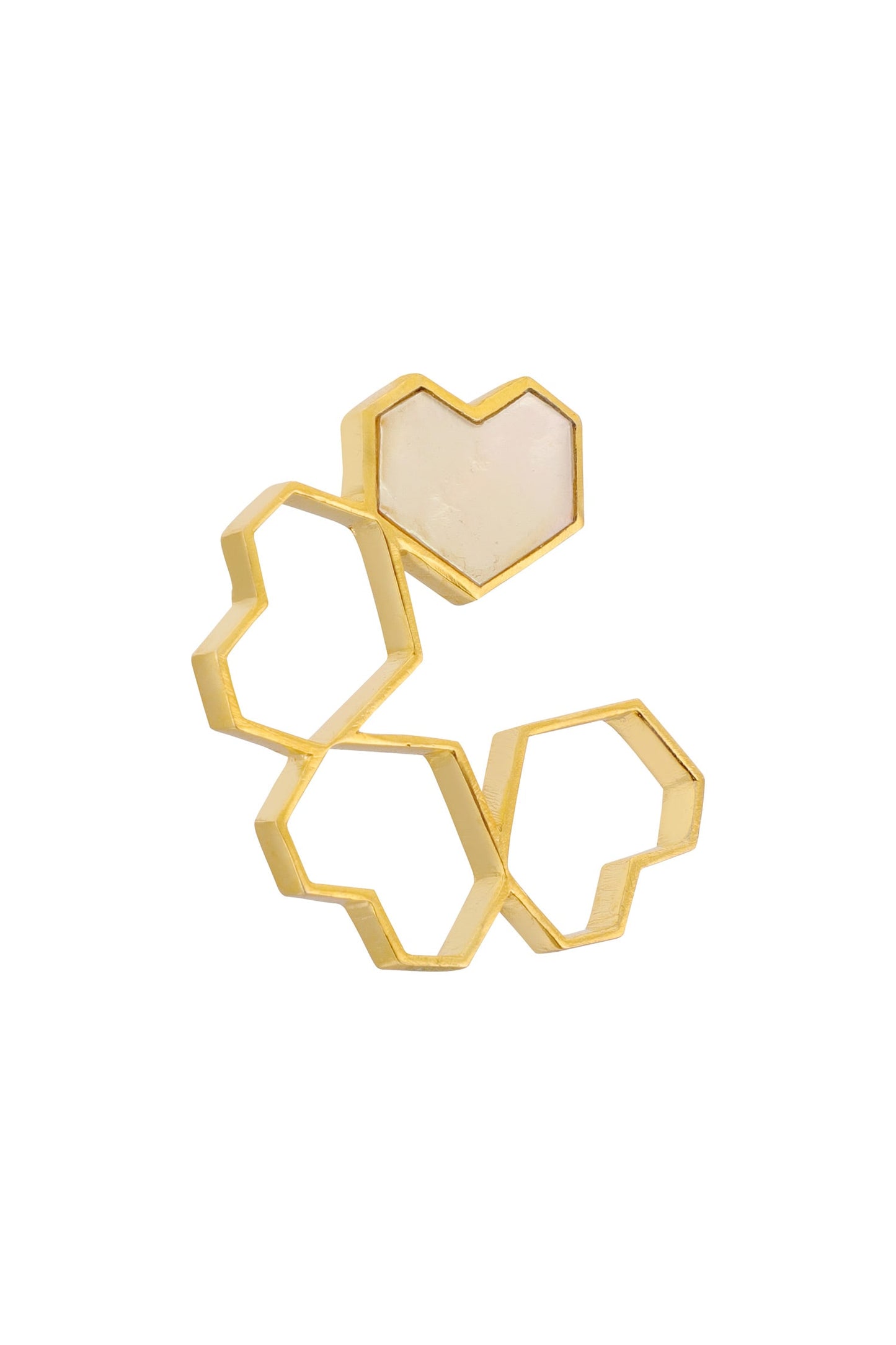 Handcrafted Heart Statement Studs 
