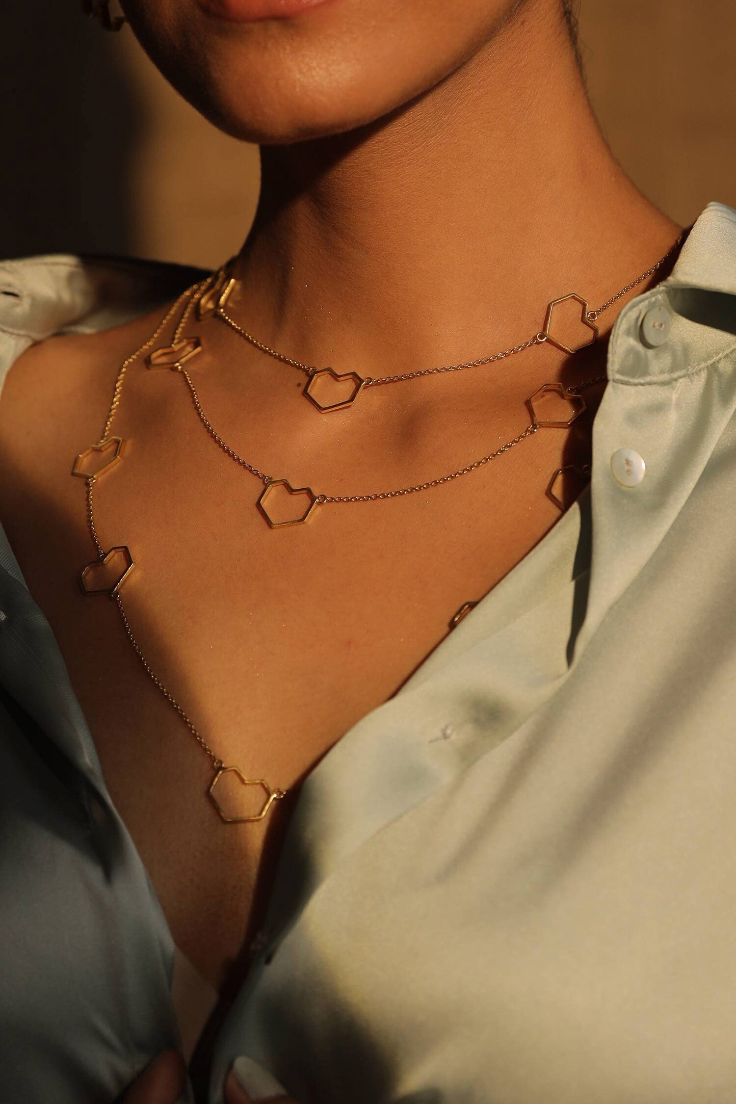  Layered Heart Necklace 