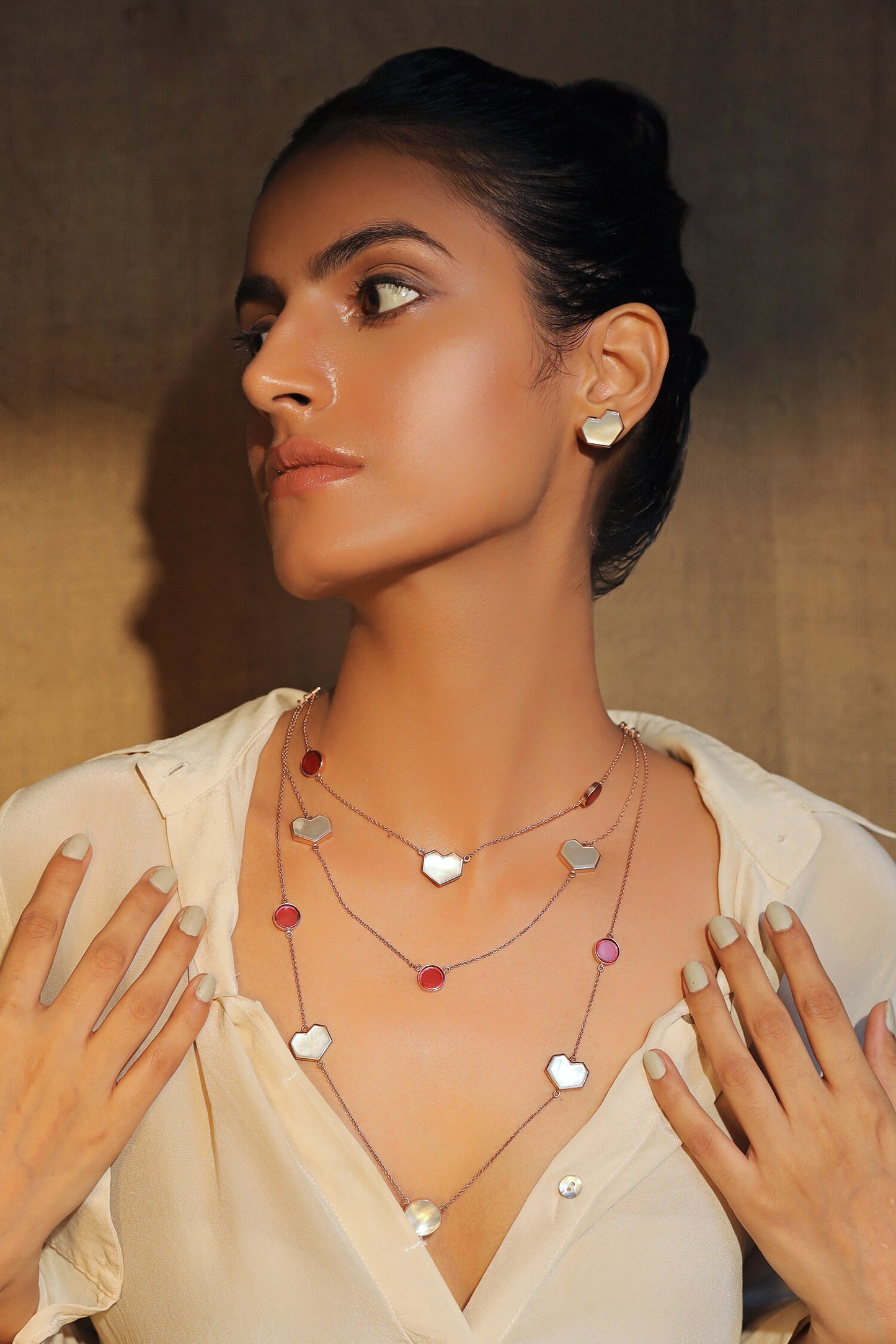  Layered Heart Necklace 