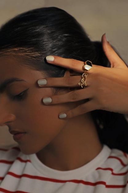 Handcrafted Stone Heart Ring 