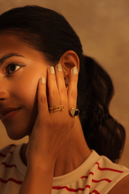 Handcrafted Stone Heart Ring 