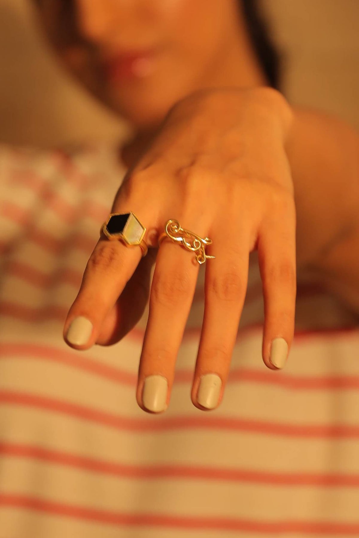 Handcrafted Stone Heart Ring 