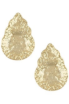 Gold plated textured drop earrings
