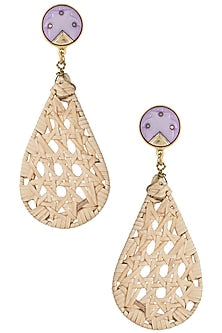 Beige drop cane earrings