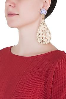 Beige drop cane earrings