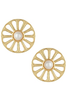 Gold plated wheel earrings
