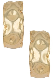 Gold plated textured hoop earrings