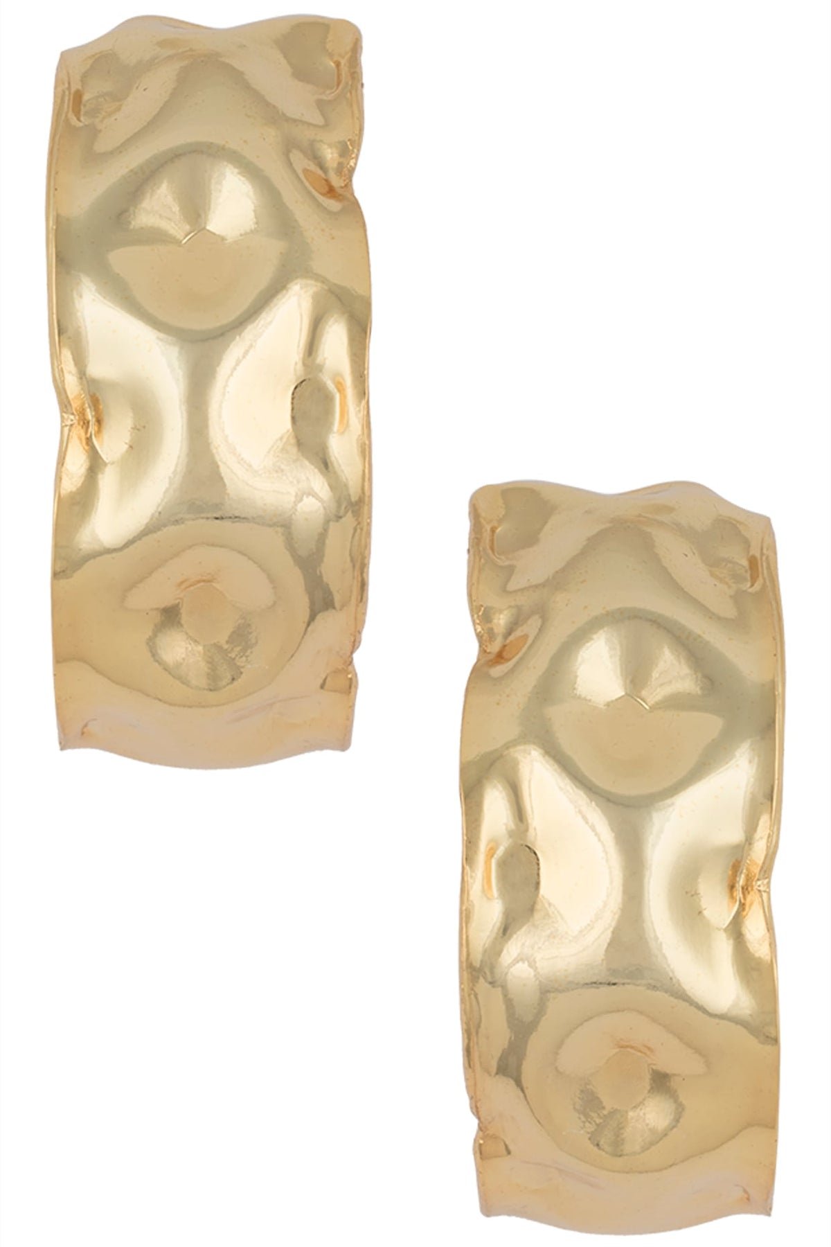Gold plated textured hoop earrings