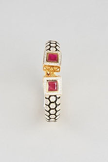 Gold Finish Zircon & Ruby Stone Kada