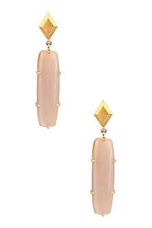Gold Plated Moonstone Earrings