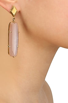 Gold Plated Moonstone Earrings