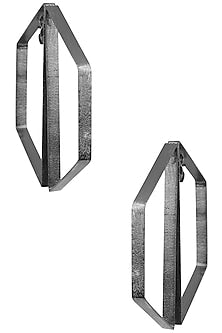 Gunmetal Plated Abstract Earrings