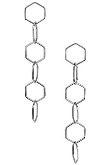 Gunmetal Plated Intertwined Dangler Earrings