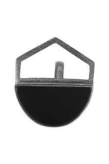Gunmetal Plated Black Onyx Abstract Ring