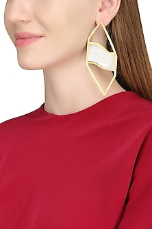 Gold Plated Mother Of Pearl Earrings