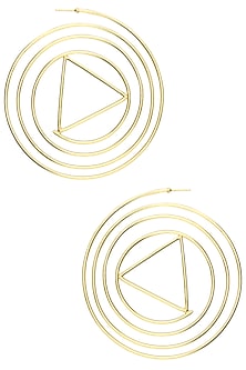 Gold Plated Abstract Swirl Hoop Earrings