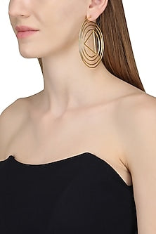 Gold Plated Abstract Swirl Hoop Earrings
