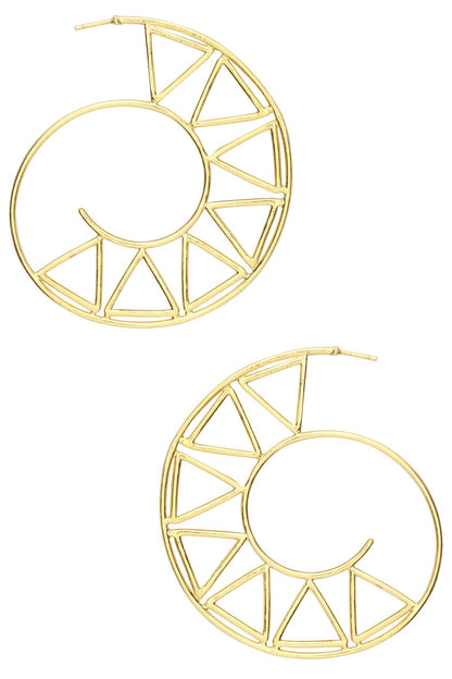 Gold Plated Triangle Hoop Earrings