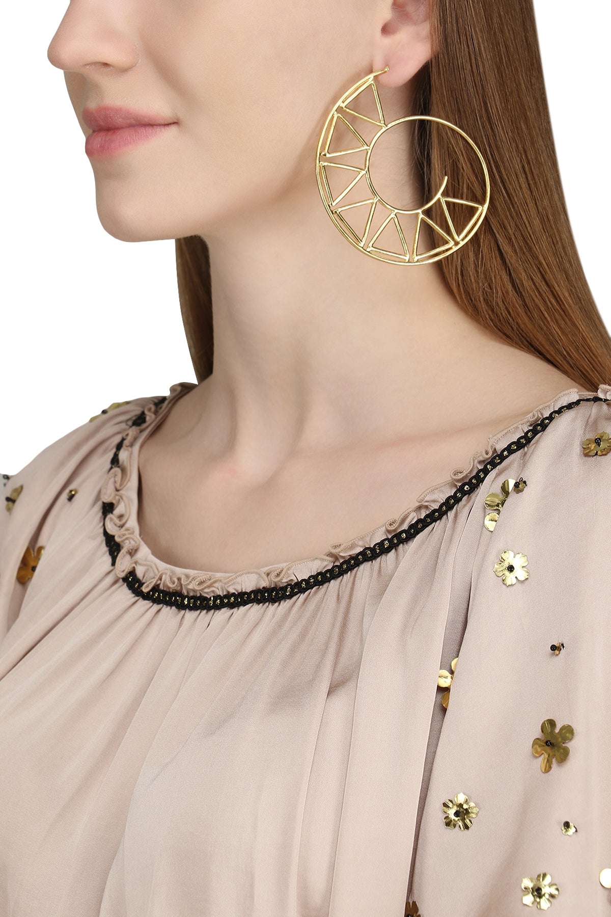 Gold Plated Triangle Hoop Earrings