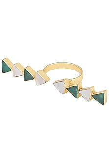 Gold Plated Green Onyx Ring