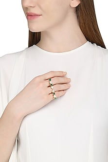 Gold Plated Green Onyx Ring