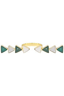 Gold Plated Green Onyx Ring