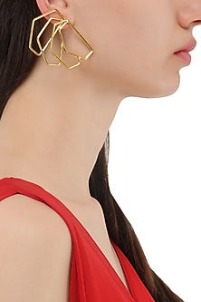 Gold Plated Geometric Roulade Earrings