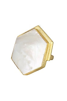 Gold Plated White Orchard Ring
