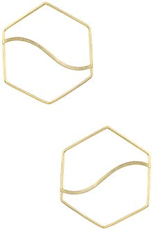 Gold Plated Hexagon Pupa Earrings