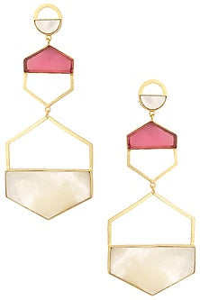 Rose Gold Plated Pink and White Mini Larva Earrings