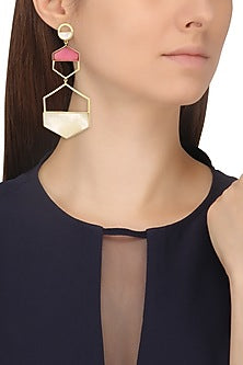 Rose Gold Plated Pink and White Mini Larva Earrings