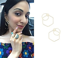 Gold Plated Geometric Nucleus Earrings