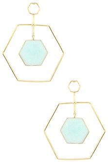 Gold Plated Amazonite Stone Honey Dune Earrings