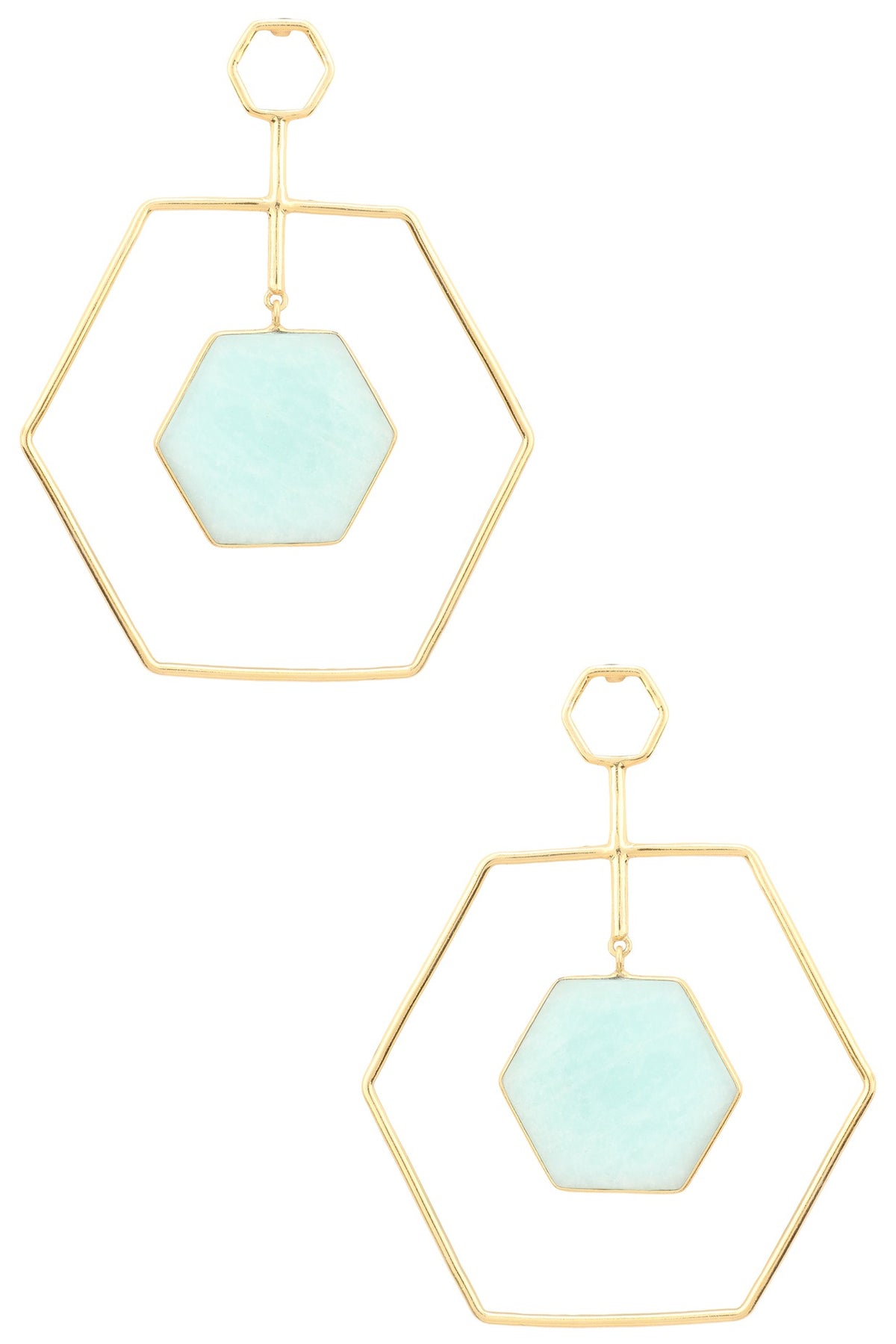 Gold Plated Amazonite Stone Honey Dune Earrings