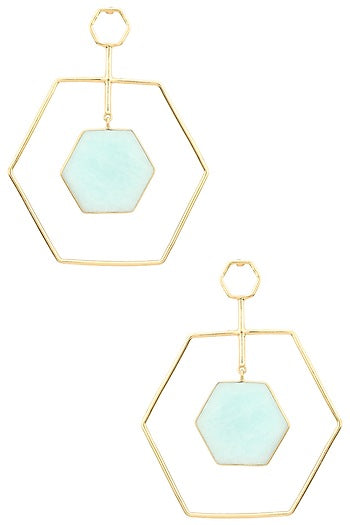 Gold Plated Amazonite Stone Honey Dune Earrings