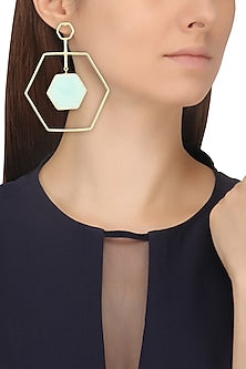 Gold Plated Amazonite Stone Honey Dune Earrings