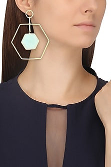 Gold Plated Amazonite Stone Honey Dune Earrings